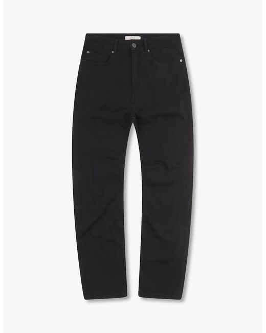 Vingt Quatre Denim Black Vingt Quatre Taper Fit Washed Jeans for men