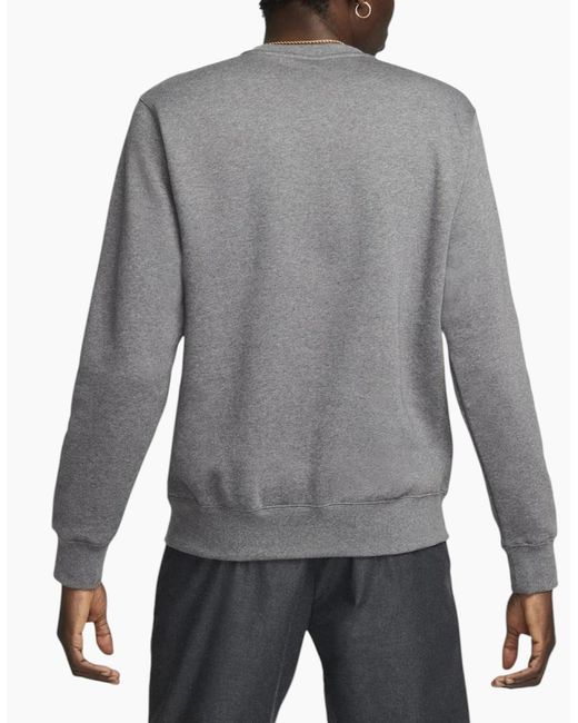 Nike Gray Dq4912 Sweatshirt Sportswear Club Fleece Crew Neck Pullover Jumper New for men