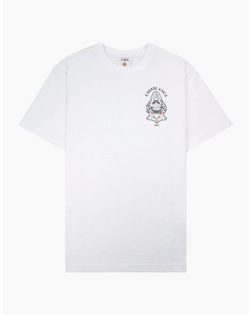 Casablanca White Hotel Emblem Short Sleeve T-Shirt for men