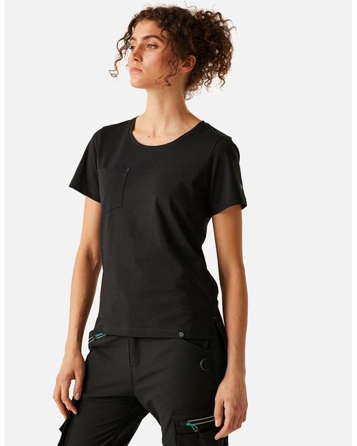 Regatta Black Professional /Ladies Ada Cotton Stretch T-Shirt