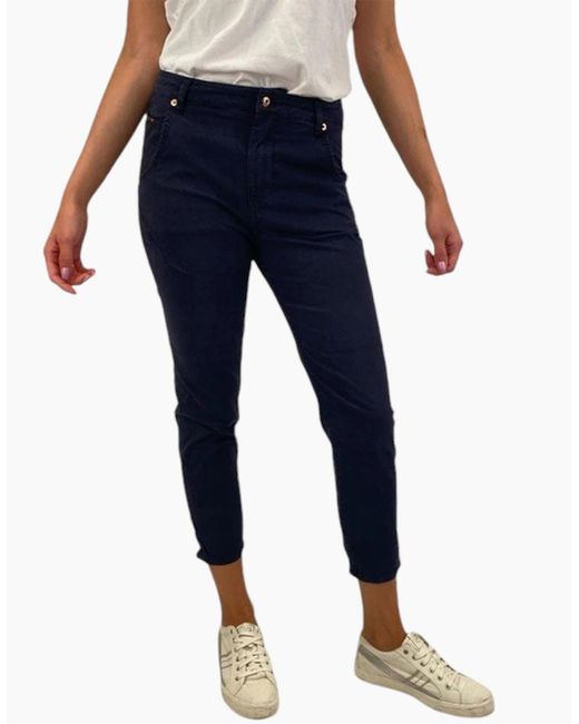 DIESEL Blue Fayza-Evo 0Papl Trousers Relaxed Boyfriend Fit Medium Waist Pants