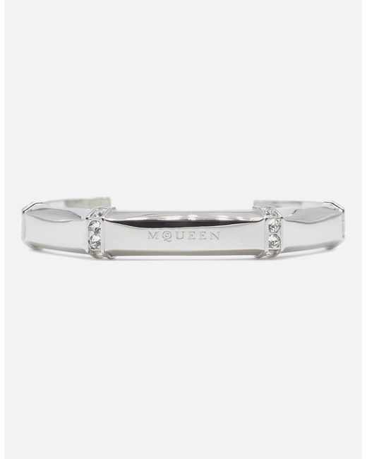 McQueen White Dapper Cuff Bracelet for men