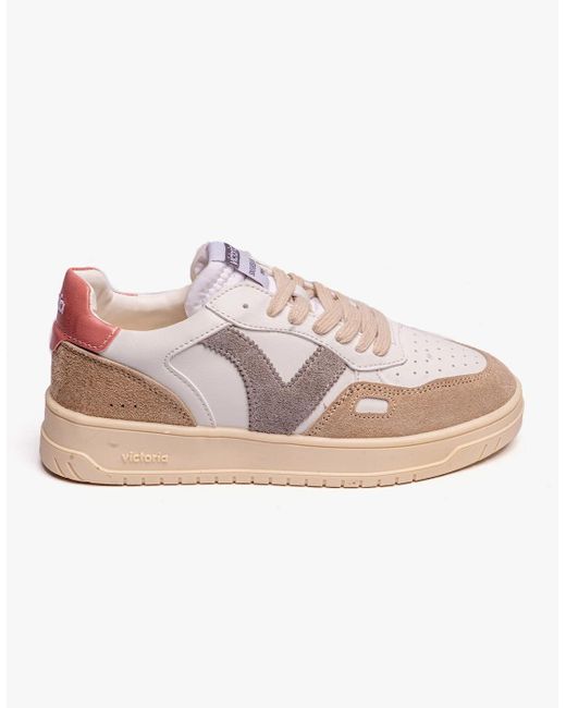 Victoria Pink Seul Faux Leather & Split Trainers Rosa