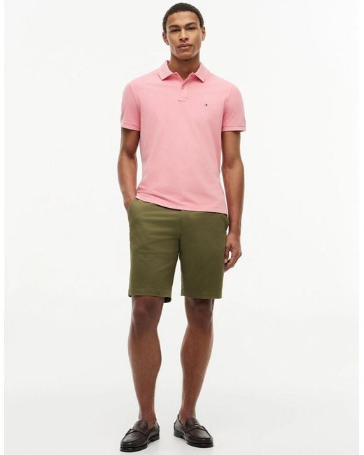 Tommy Hilfiger Pink Garment Dyed Regular Fit Polo for men