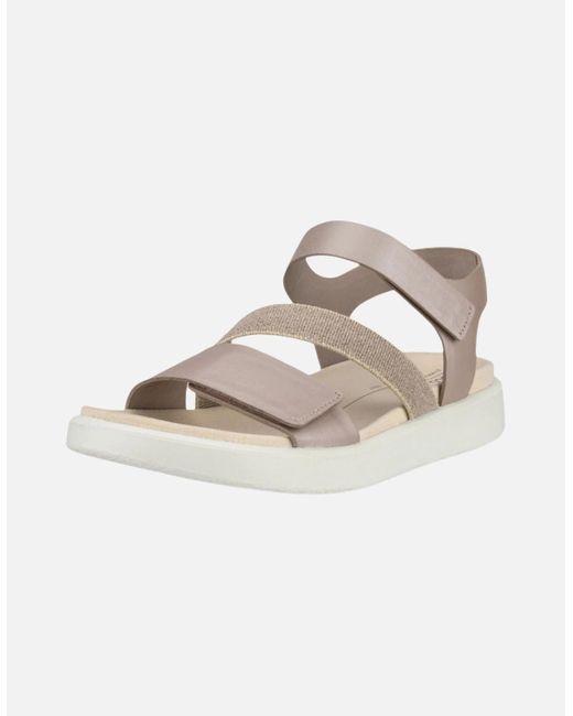 Ecco White Flowt Leather Sandals