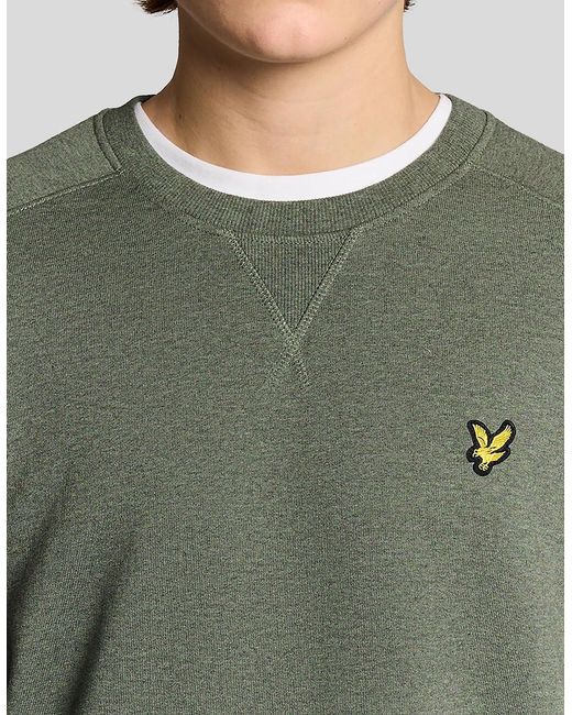 Lyle & Scott Green Cotton Marl Raglan Sweatshirt for men