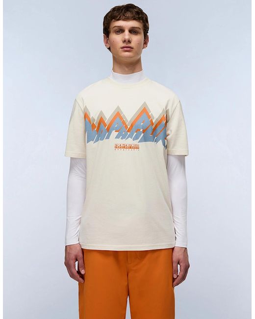 Napapijri Gray Fiemme Jersey Short Sleeve T-Shirt for men