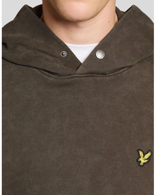 Lyle & Scott Brown Heavy Wash Cotton Hoodie for men