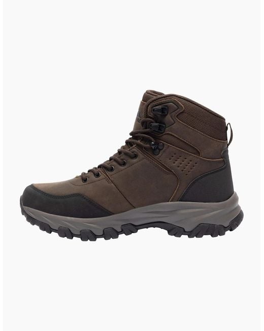 Trespass Brown Stride Leather Walking Boots for men