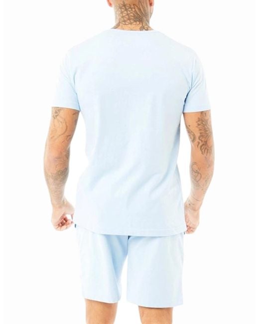Lyle & Scott Blue Lyle & Scott Lounge Set T-Shirt Shorts Sleepwear Loungewear Summer New for men