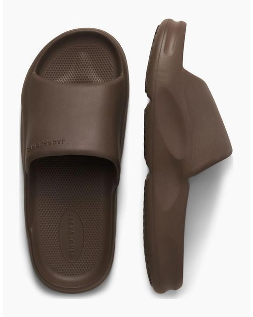 Jack & Jones Brown Status Moulded Slider Sandals for men