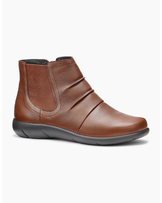 Hotter Brown Astley Wide Fit Ankle Boots