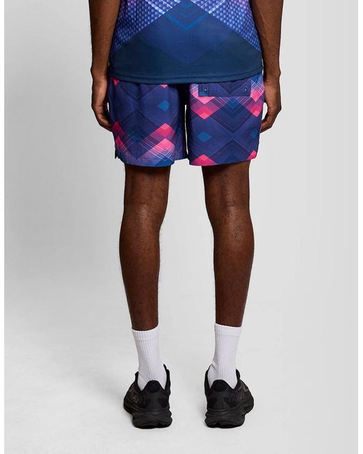Lyle & Scott Blue Chevron Swim Shorts for men