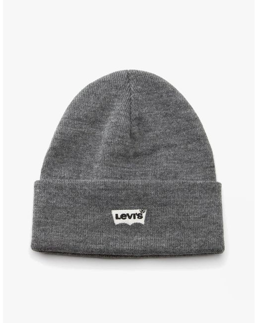 Levi's Gray Levi's Batwing Embroidered Slouchy Beanie Regular for men