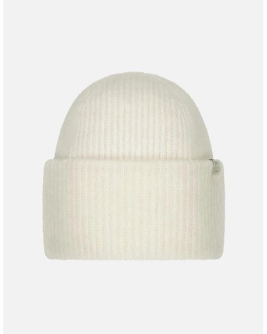Barts White Kylar High Turn Up Knitted Beanie