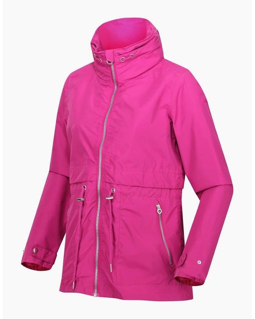 Regatta Pink Nadira Solid Patterned Drawstring Rain Jacket