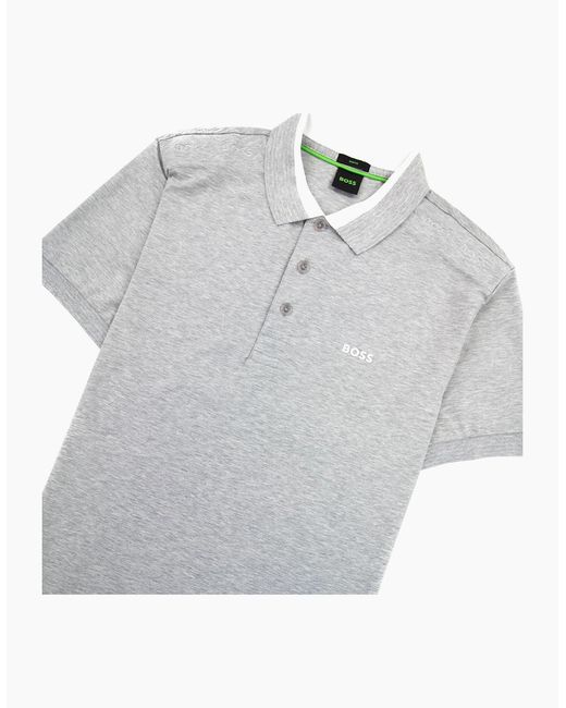 Boss Gray Paule Insert Logo Polo Shirt 059 for men