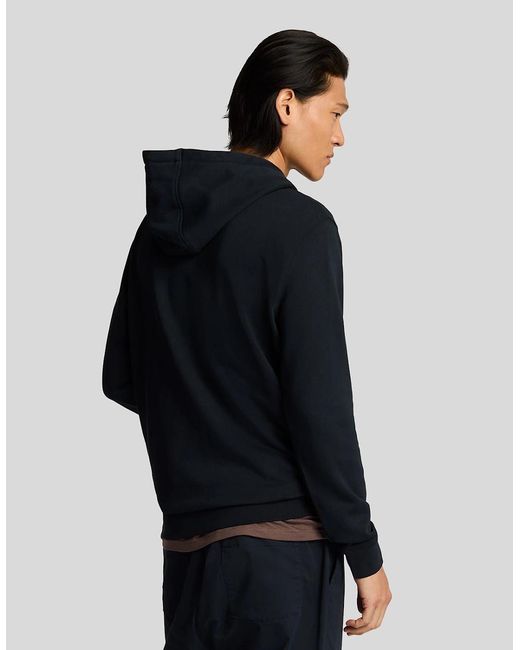 Lyle & Scott Black Superfine Cotton Loopback Hoodie for men