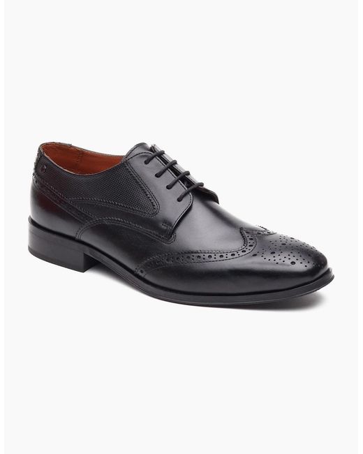 Base London Black London Steeple Brogue Leather Brogues Shoes for men