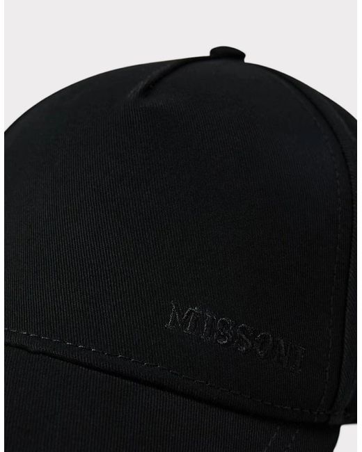 Missoni Black Embroidered Logo Cap for men