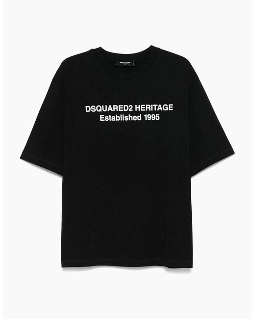 DSquared² Black Heritage Logo T-Shirt for men