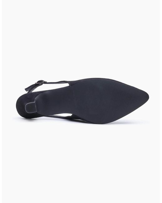 Hush Puppies Blue Nahla Buckle Kitten Heel Pointy Slingback Shoes