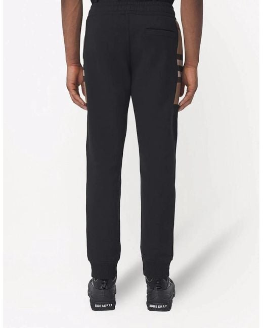 Burberry Blue Check Panel Jogging Pants for men