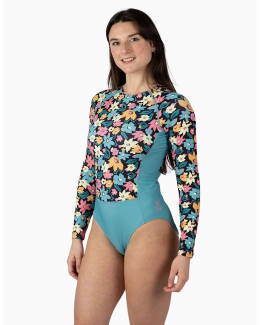 Saltrock Blue Holidaze Long Sleeve Swimsuit
