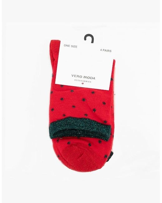 Vero Moda White Joules Snowflake Cotton 4 Pack Socks
