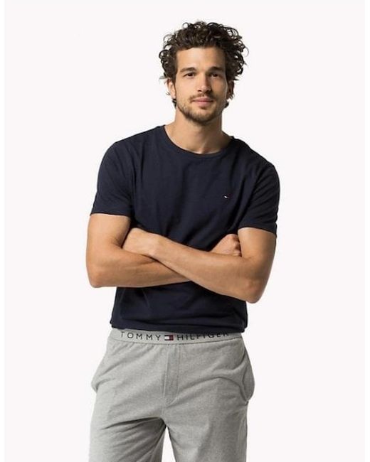 Tommy Hilfiger Black Icon Logo Crew Neck T-Shirt for men