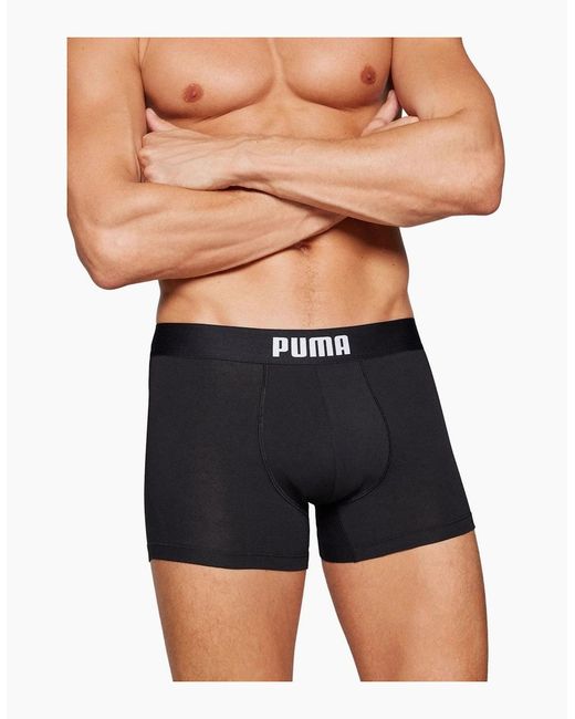 PUMA Black 2-Pack Placed Logo Boxer Briefs for men