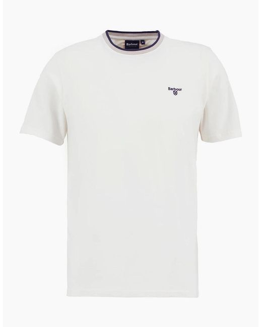Barbour White Cornsay Tailored T-Shirt for men