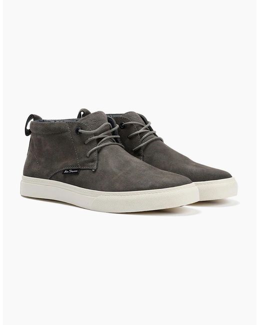 Ben Sherman White Parkway Suede Boots for men