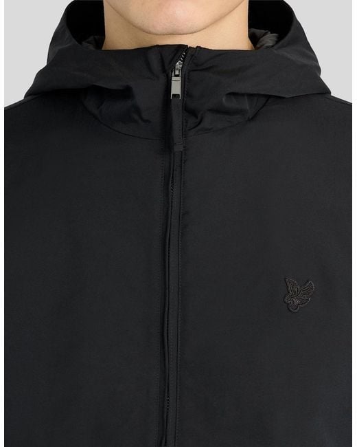 Lyle & Scott Black Nylon Hooded Jacket for men