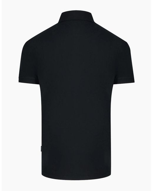 Aquascutum Black Aldis Brand London Logo Polo Shirt for men