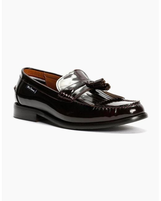 Ben Sherman Red Buster Leather Burgundy Loafers for men
