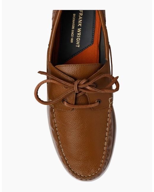 Frank Wright Brown Reaney Boat Shoes for men