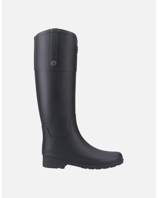 Hunter Black Ladies Refined Riding Tall Matte Wellington Boots