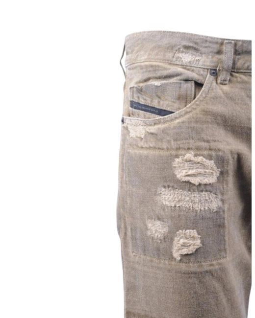 DIESEL Gray Type-2813B Bg8U8 Denim Jeans Ripped Regular Slim Italy for men