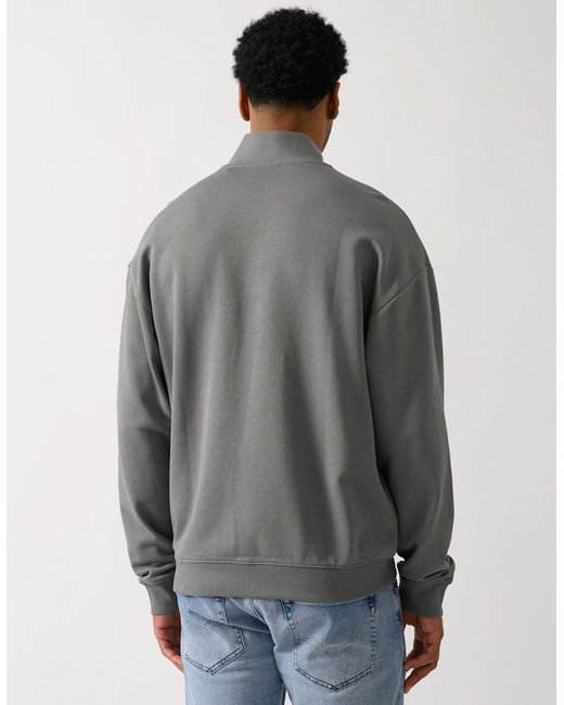 Boss Gray Hugo Durty244 1/4 Zip Sweatshirt for men