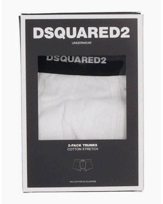 DSquared² White Cotton 2Pack/ Boxers for men