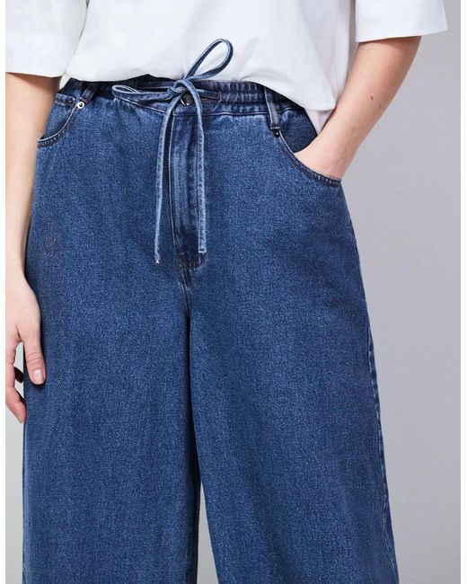Ro&zo Blue Denim Drawstring Wide Leg Jeans