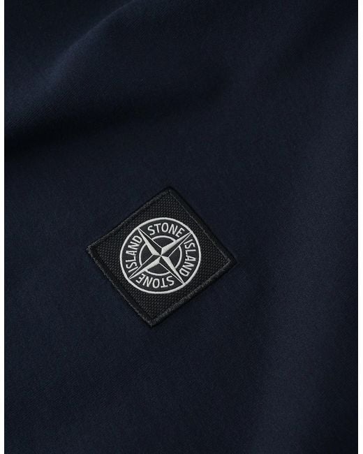 Stone Island Blue S0013 Patch Logo Ls Tee for men