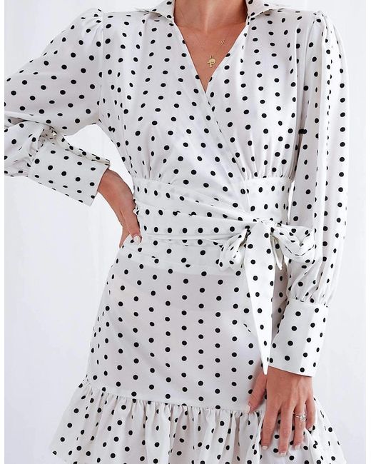 Pretty Lavish White Aiden Wrap Blouse