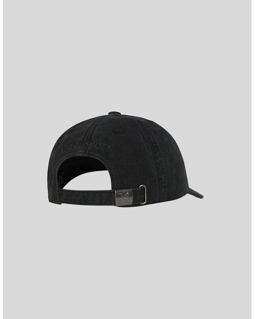 Lyle & Scott Black Washed Cap for men
