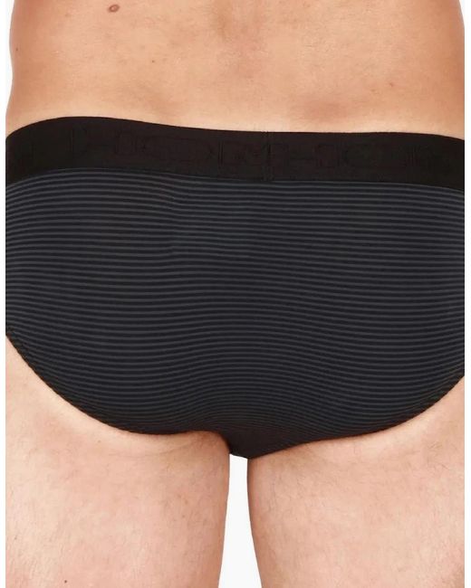 Hom Black Simon Stripe Modal Stretch Mini Ho1 Brief for men