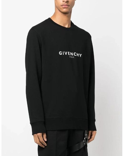 Givenchy Black Reverse Paris Slim Fit Sweatshirt for men