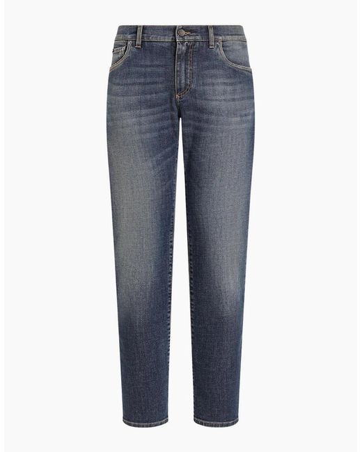 Dolce & Gabbana Blue Plaque Skinny Stretch Jeans Denim for men