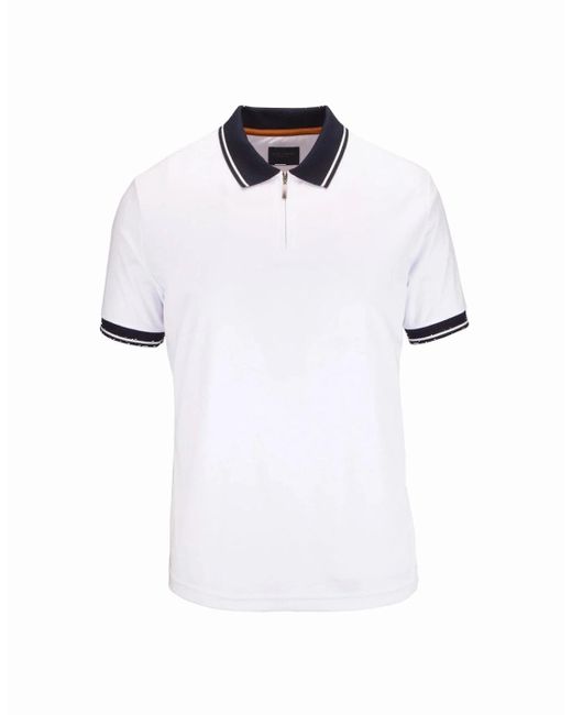 Guide London White 1/4 Zip Polo Shirt for men