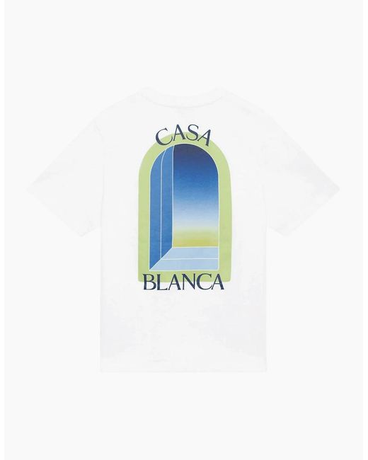 Casablanca Blue Arches Logo Regular Fit/Lime T-Shirt for men